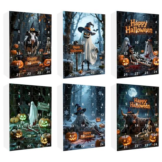 Halloweenský adventní kalendář 2025 24denní odpočítávací kalendář s 24 ks mini panenek Sběratelské figurky pro chlapce dívky teenagery dospělé
