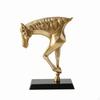 Horse Sculpture with Pedestal Abstract Statue Metal-Like Ornament for