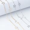 5Yard/Roll 2mm Hollowout Star Moon Link Chain Metal Copper Dangle Charm Chains For Jewelry Making DIY Bracelet Necklace Supplies