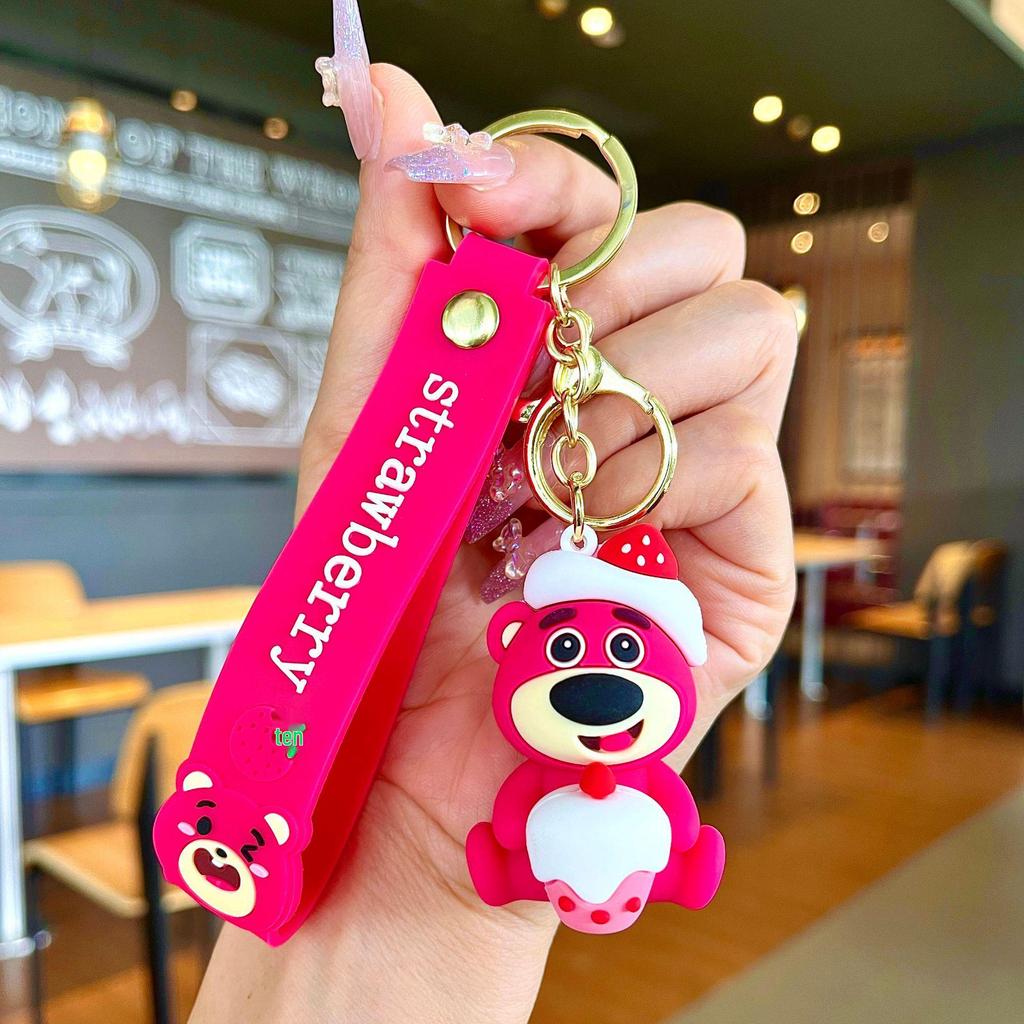 Bedårande Gris & Panda Stapelleksak Hängsmycke Nyckelring - Sött Par Bilväska Tillbehör, Perfekt Liten Gåva
