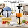 8L Beverage Dispenser with Centre Ice Core and Drip Trays Drink Dispenser with Stand and Spigot for Home Parties Restaurant
