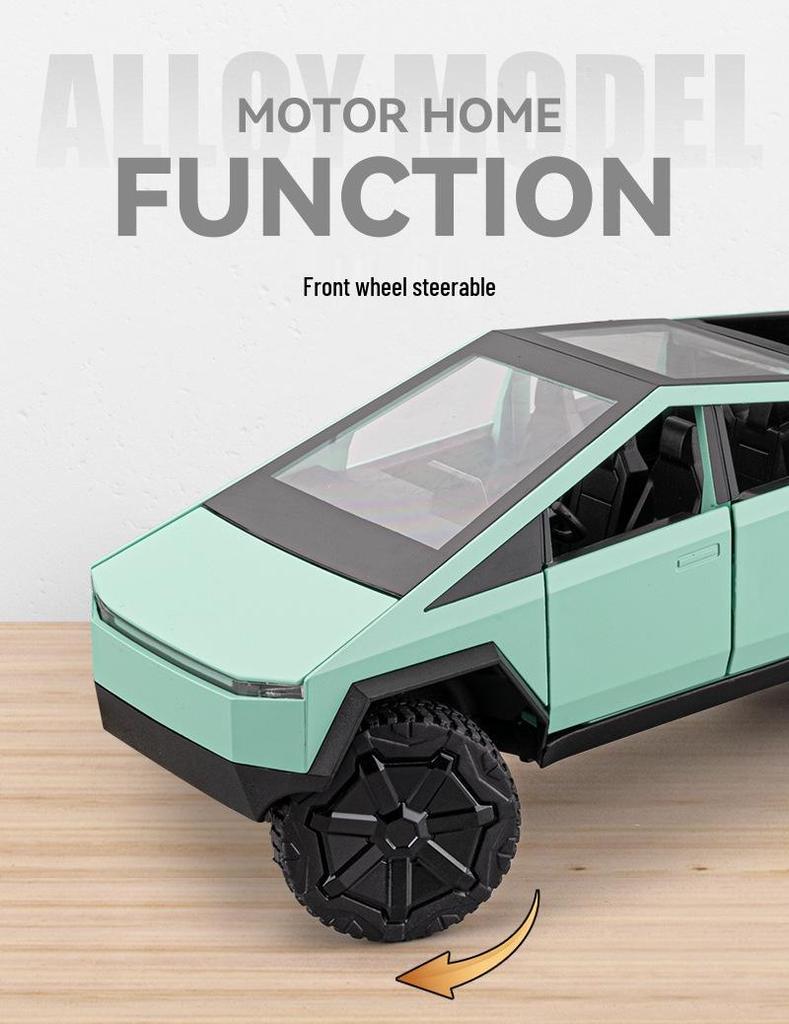 Tesla 1/24 Pickup Truck Trailer Caravan Alloy Model Off-Road Car