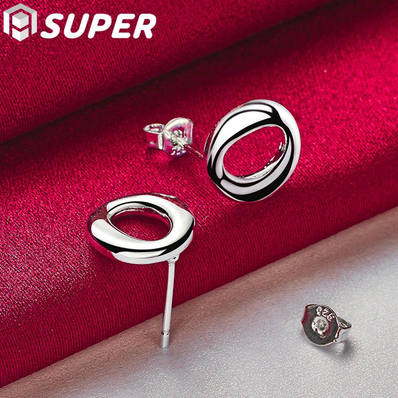 925 Sterling Silver Round Earrings Gift, Romantic and Fashionable Jewelry