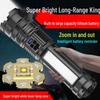 Telescopic Zoom COB Rechargeable Flashlight with Power Display