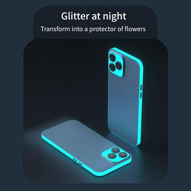 For iPhone 16 Pro Max 16e 15 Pro Max 14 Pro Max 13 Plus 13 Mini 12 Pro Max Glow In The Night Frame Sticker Film + Camera Lens Protection