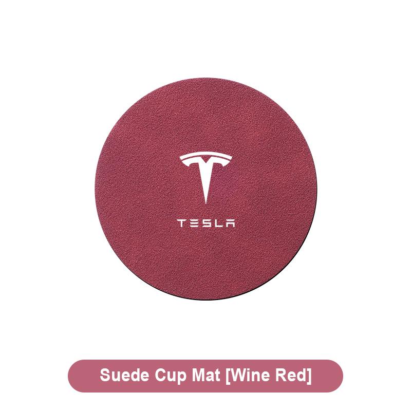 

Car leather Water Coaster Non-Slip Mat Car Bottle Holder Insert Pad For Tesla Model 3 Y S X 2021 Roadster Cybertruck Juguet Coil 1pcs червоний