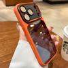 Luxury Orange Transparent Phone Case For iPhone 17 16 Pro Max 17 Pro 16 Metal Lens Shockproof Hard Acrylic Bumper Clear Cover