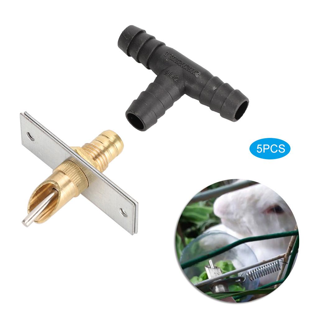 5Pcs Water Fountain Nipple Drinkers Mink Rbbit Breeding Drinking Equipment