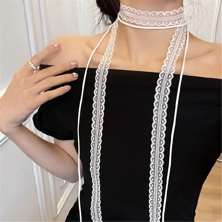 Damen Spitzen Schal Für Modische Party Choker Outfits Langer Choker für Themenpartys und Partymode
