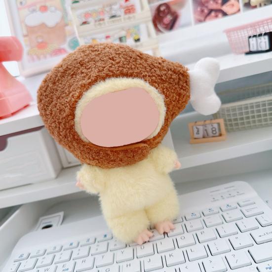 17cm Doll Accessories Burger Shape Head Cover for La Bubu(NO Doll) Fried Chicken Legs Shape Headgear Stylish Doll Outfit Gifts
