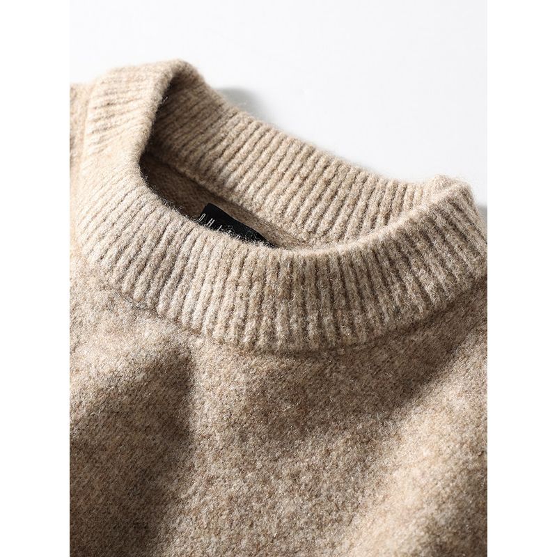 Wool Blend Sweater for Men, Winter Inner Wear, Round Neck, Slim Fit, Warm Wool Sweater, Foreign Trade Men's Pullover Knitwear