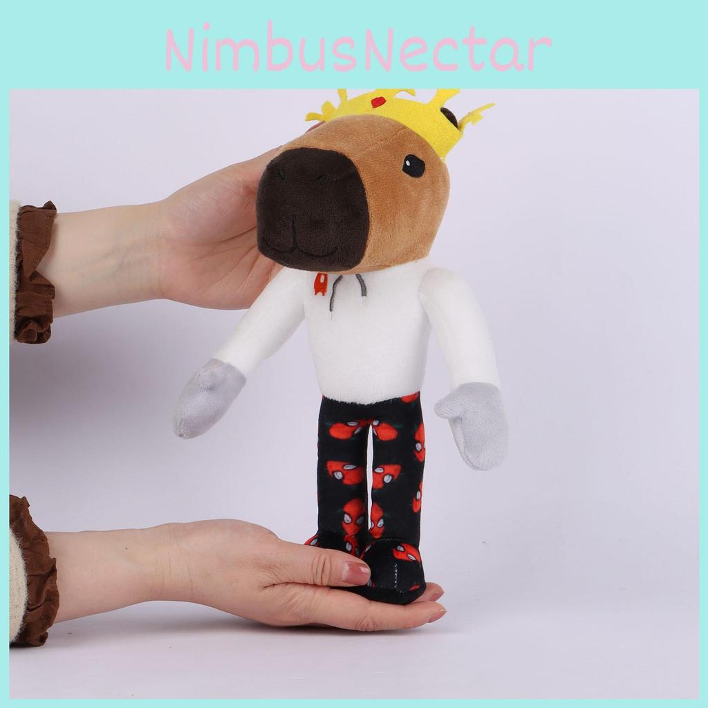 Aquisiblox Capybara Crown Plush Toy Stuffed Animal Doll Decoration Gift 28cm