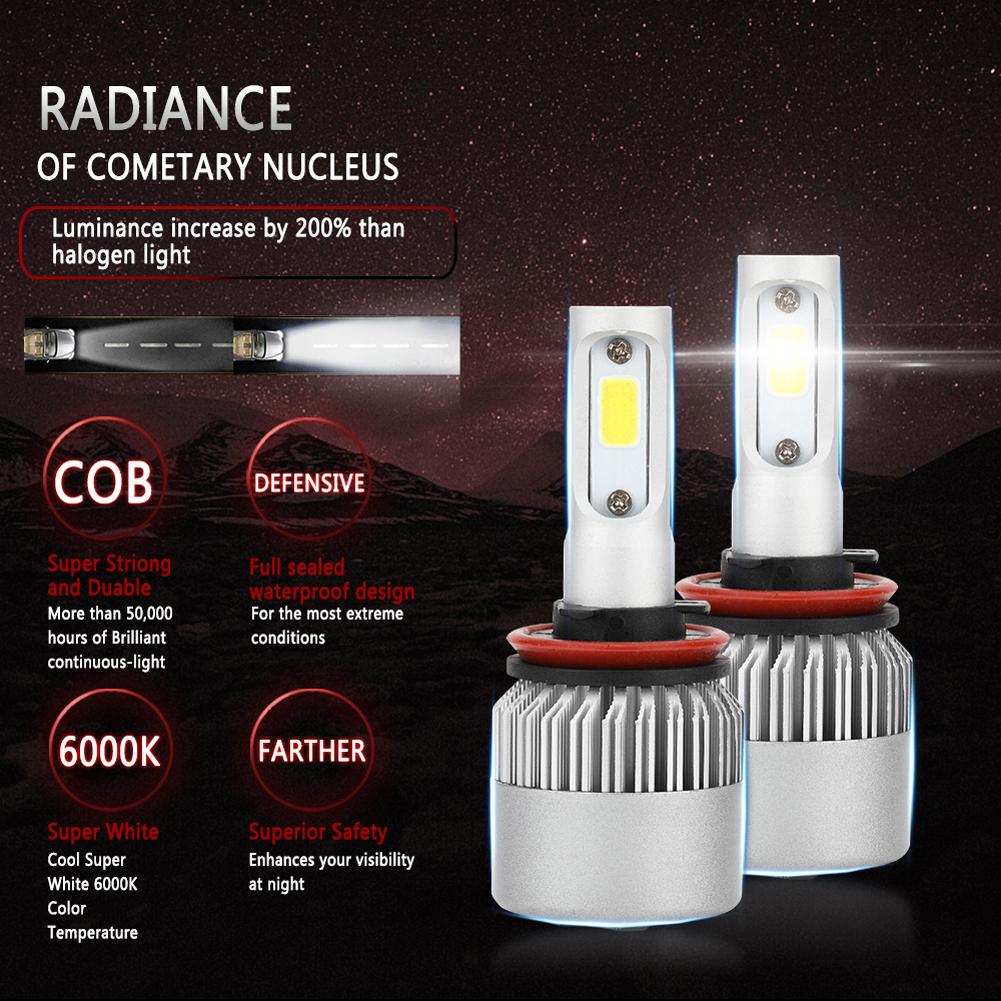 2Pcs Car Running Lamp H7 H1 H3 LED Driving Lights 9000LM 72W 6500K for Car Truck