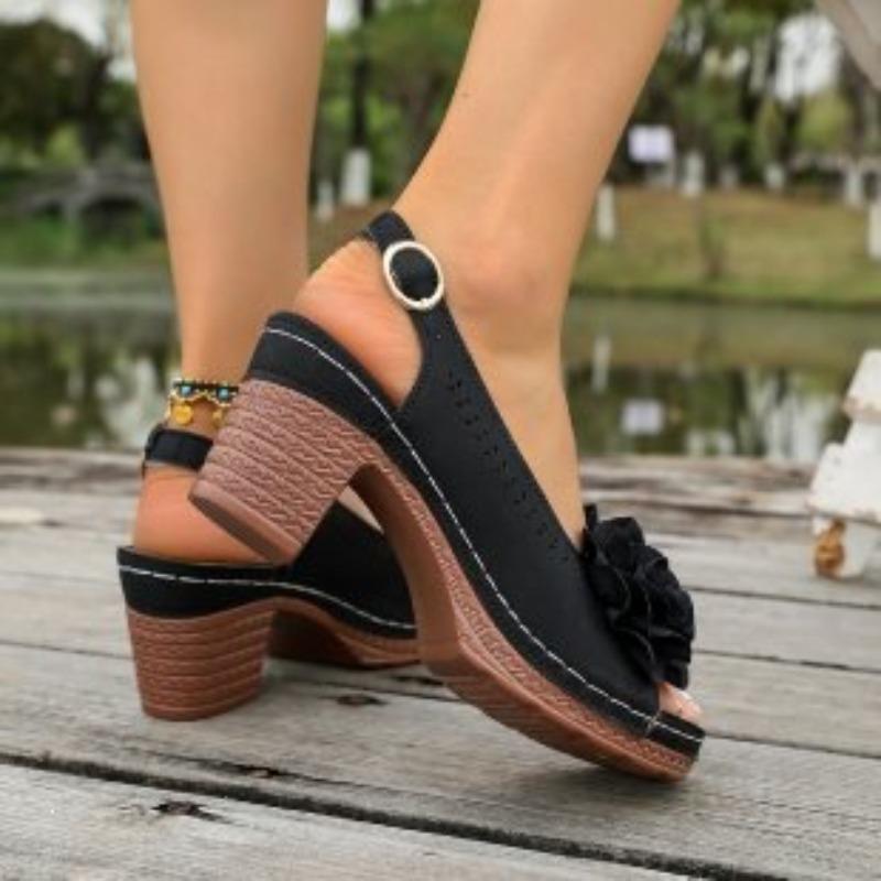 

Women s High-heeled Shoes with Buckles, Beach Flip-flops 43