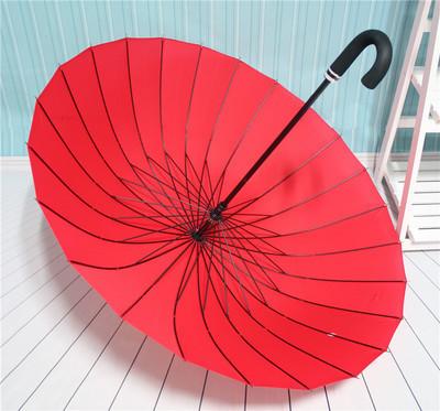 11 Bone Solid Color Double Long-handled Umbrella Wholesale Straight Pole Umbrella Retro Gift High-end Business Advertising Umbrella Men's Large