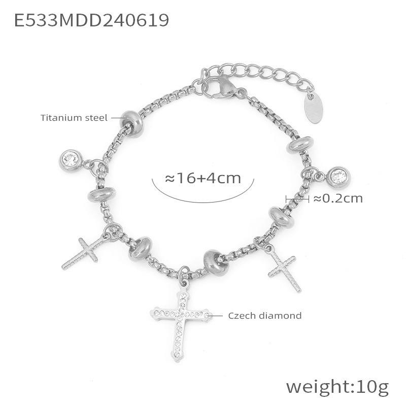 18k Vergoldetes Titanstahl Diamantarmband - Modischer Europäischer & Amerikanischer Stil