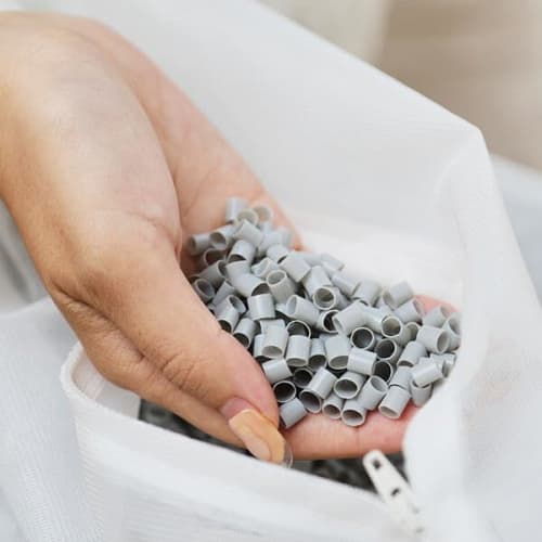 Living In Peace Tourmaline Pipe Pillow, Made In Japan, Adjustable Height, Breathable, Washable, Healing Effects, Firm Head Support, Suitable for Side