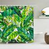Tropical Plant Green Leaves Shower Curtain Bathroom Curtains With Hooks Monstera Palm Trees Waterproof Fabric Bathtub Decor