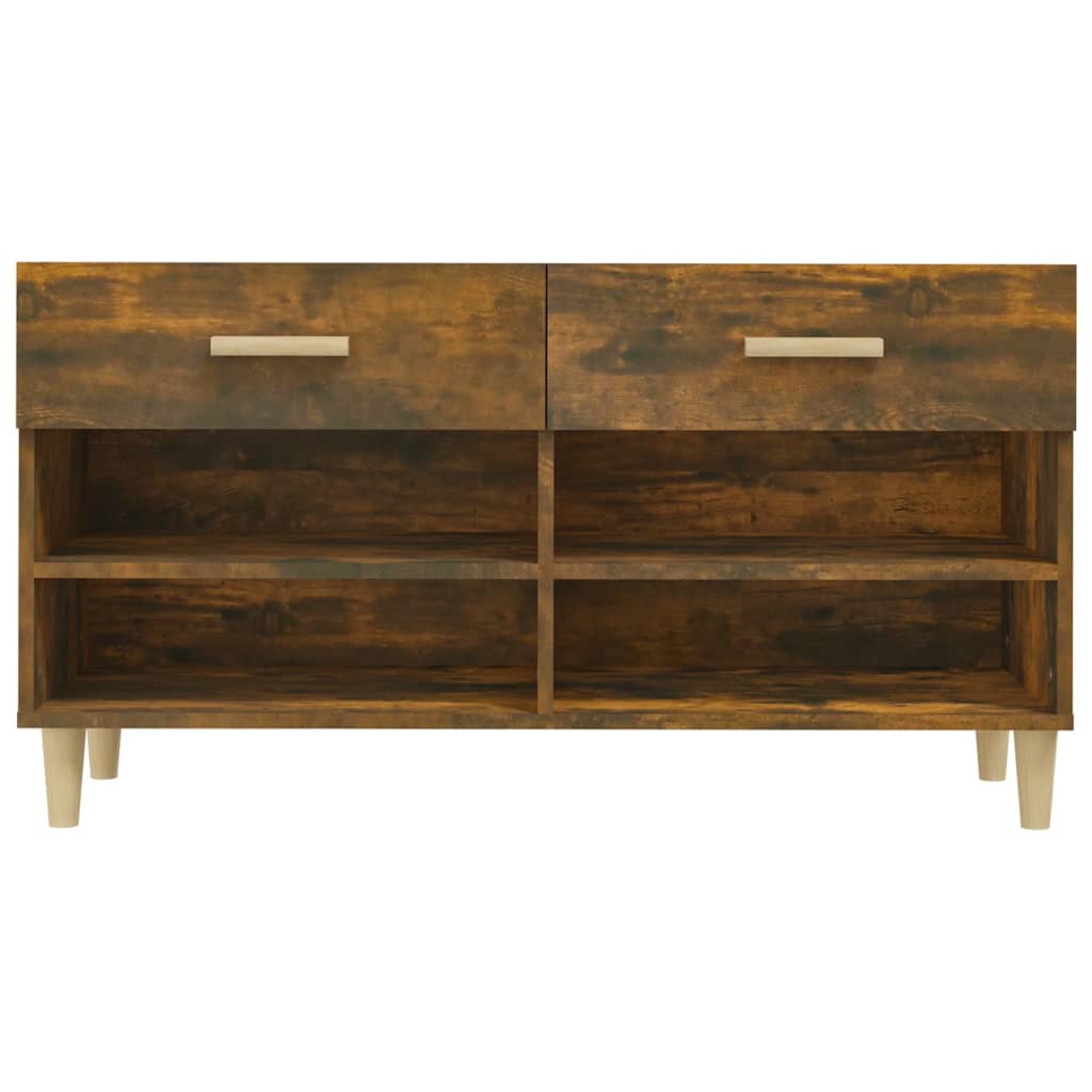 Shoe Cabinet Smoked Oak 102 x 35 x 55 cm Wood Based Material