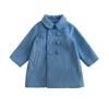 Girl's Autumn and Winter Lapel Medium-length Jacket Long-sleeved Double-breasted Coat Solid Color Thickened Cotton Tops