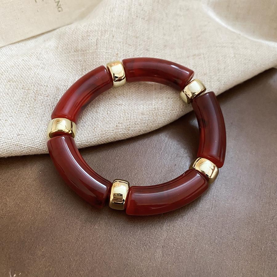 Polished Metal Round Bangle: Versatile Fashion Bracelet with European & American Cool Style, High-End Hand Jewelry