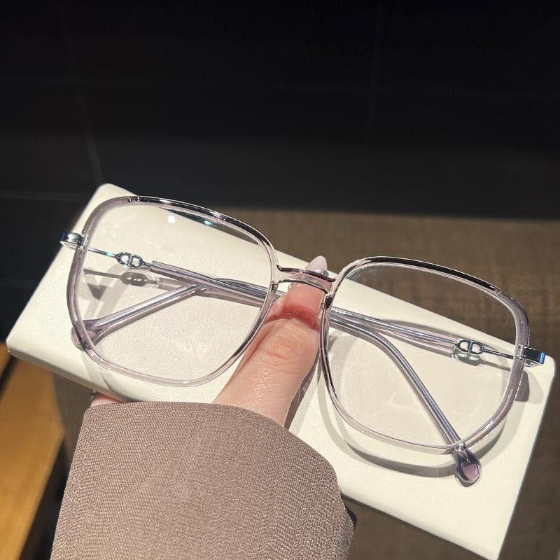 

Модные фотохромные очки для женщин и мужчин, очки для близорукости с большой оправой, с защитой от синего света, меняющие цвет очки -3.5 прозрачный