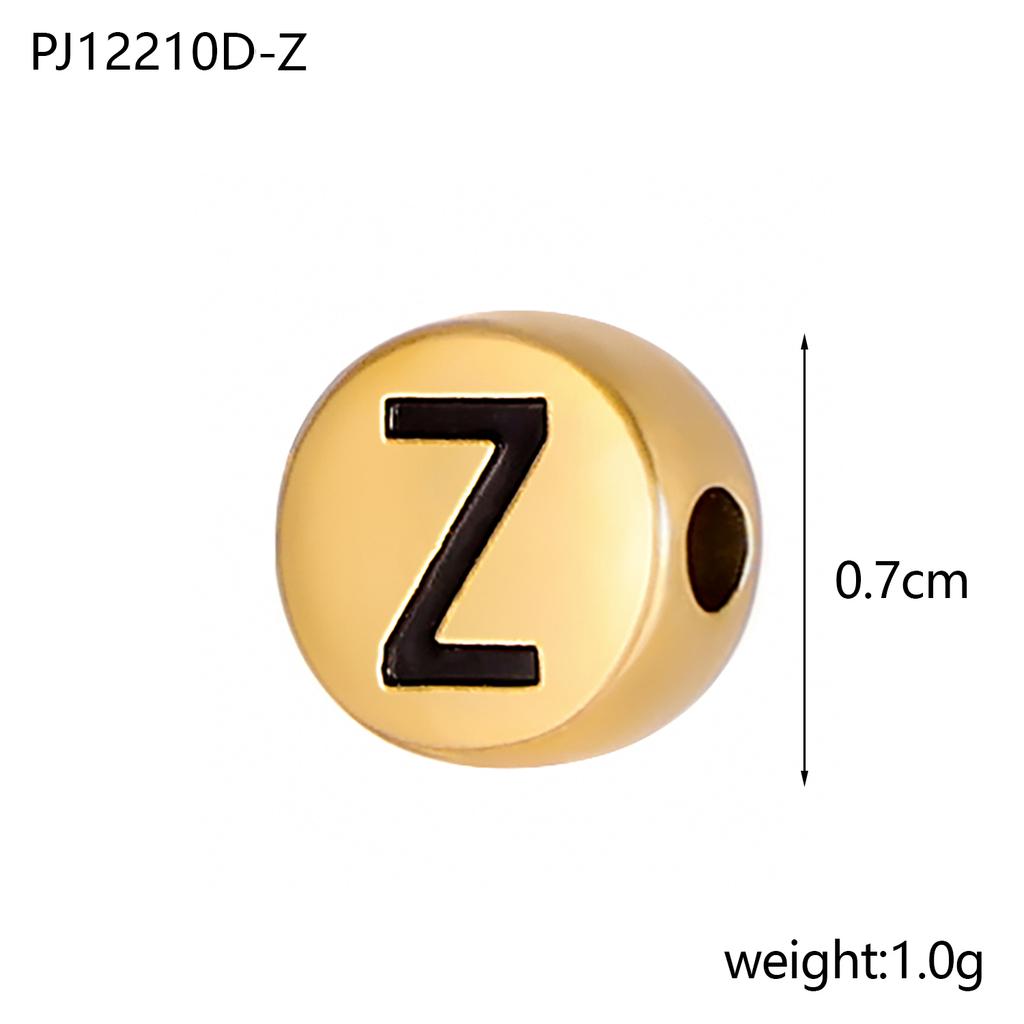 CARLIDANA Gold Plated Stainless Steel 26 Letter Charms Set Heart Bubble Initial A-Z Alphabet Letter Pendants for DIY Jewelry