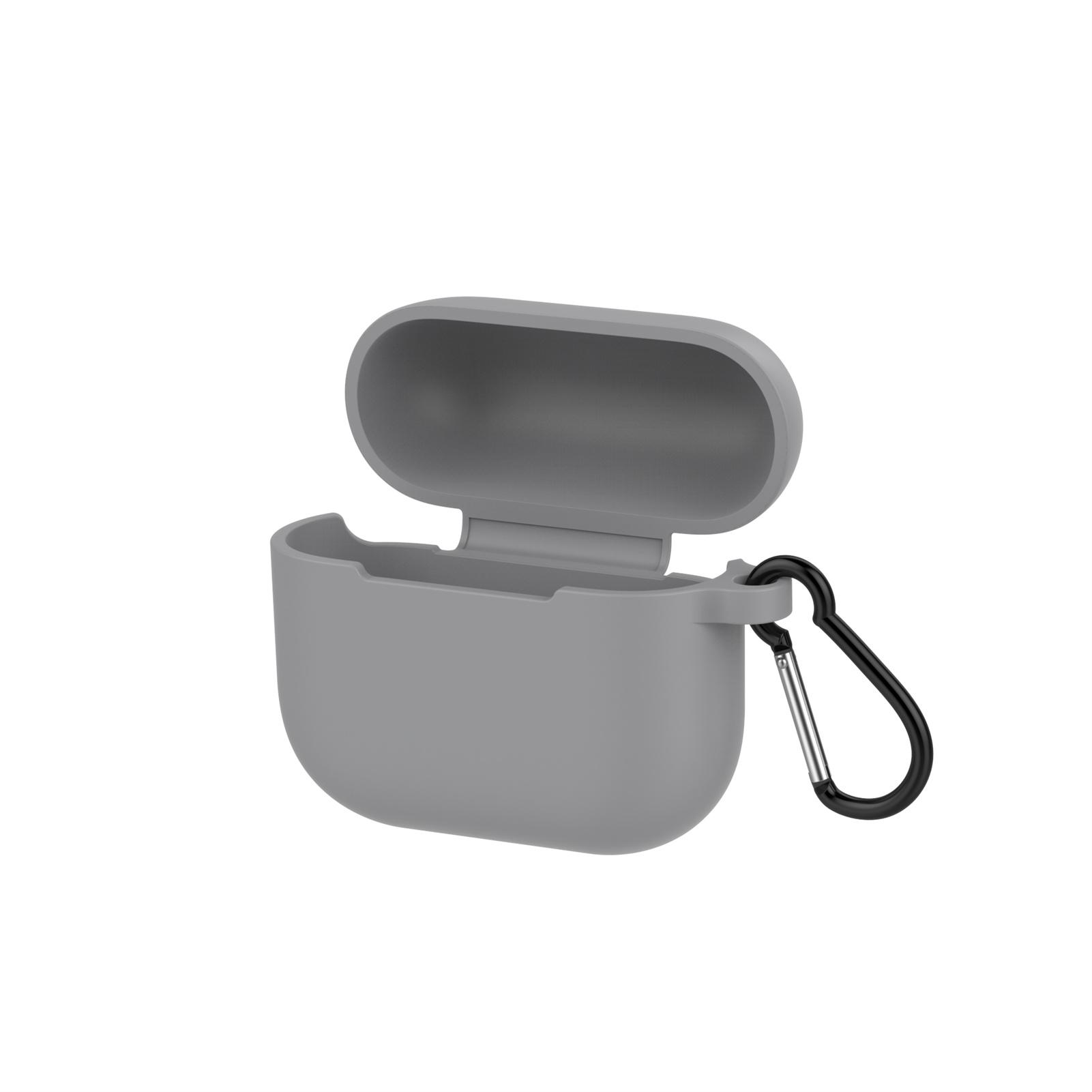 Funda de Silicona Compatible para 3 2021 Cubierta Protectora Completa Estuche para Auriculares Inalámbricos Cubierta a Prueba de Golpes con Mosquetón Type 5 gray