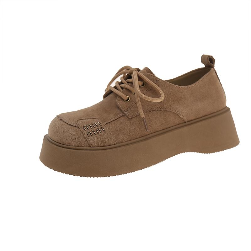 The 2025 New Autumn Retro Thick-soled Shoes Are Versatile Fashion-style Lace-up Single Shoes for Women's Casual Workwear