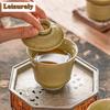 100ml Αισθητικό Κεραμικό Φούρνος Yaozhou Celadon Gaiwan Ρετρό Χρώμα Πράσινο Τσαγιού Ercai Τσαγιέρα με Κάλυμμα Μπολ Ποτό Διακοσμητικά Δώρα