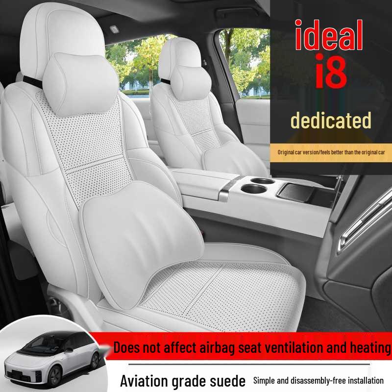 Ideal i8 Suede Saddle Pad Car Seat Covers - Perforated, Breathable, Full Coverage for Six Seats.