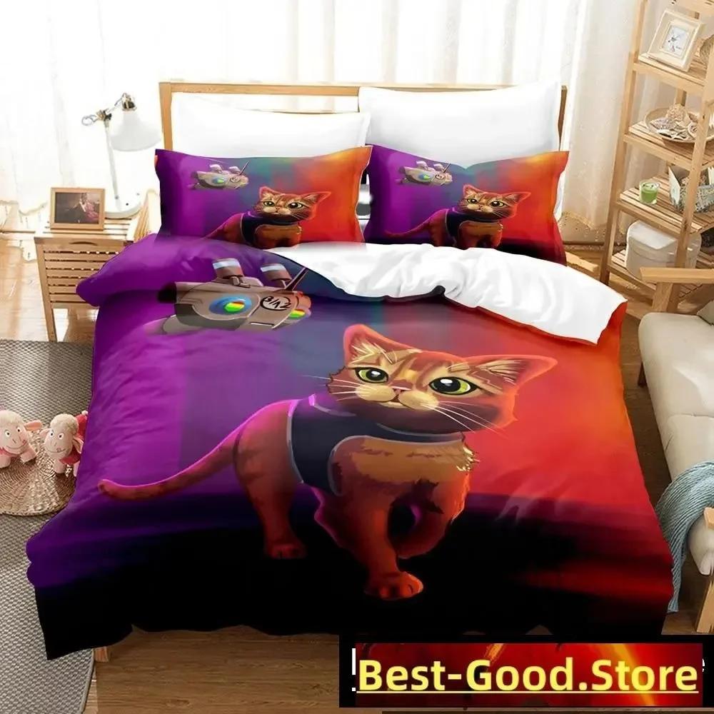 Fashion Stray Game Cat Momo Bedding Set Printed Bed Set With Pillowcase Bed Duvet Cover Soft Single Double Queen Super King Size