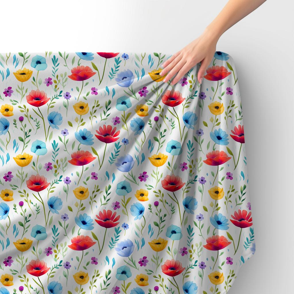 Royal Samt Stoff Polyester Zum Nähen - Motiv Blumen - Rdx2437