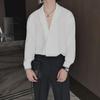 Stylish Men's Korean Short-Sleeved Luxury Drape Suit Collar Shirt for Hair Stylists
