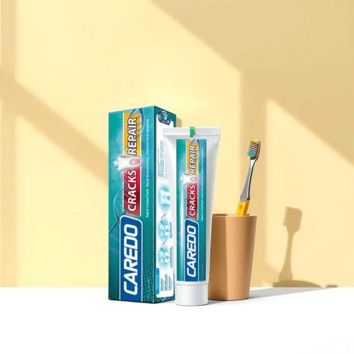 CAREDO Crack Repair Toothpaste, Enamel Repair, Fluoride-Free, Sensitive Teeth Care, Repairs Fine Cracks, Remineralizes Teeth, 100g