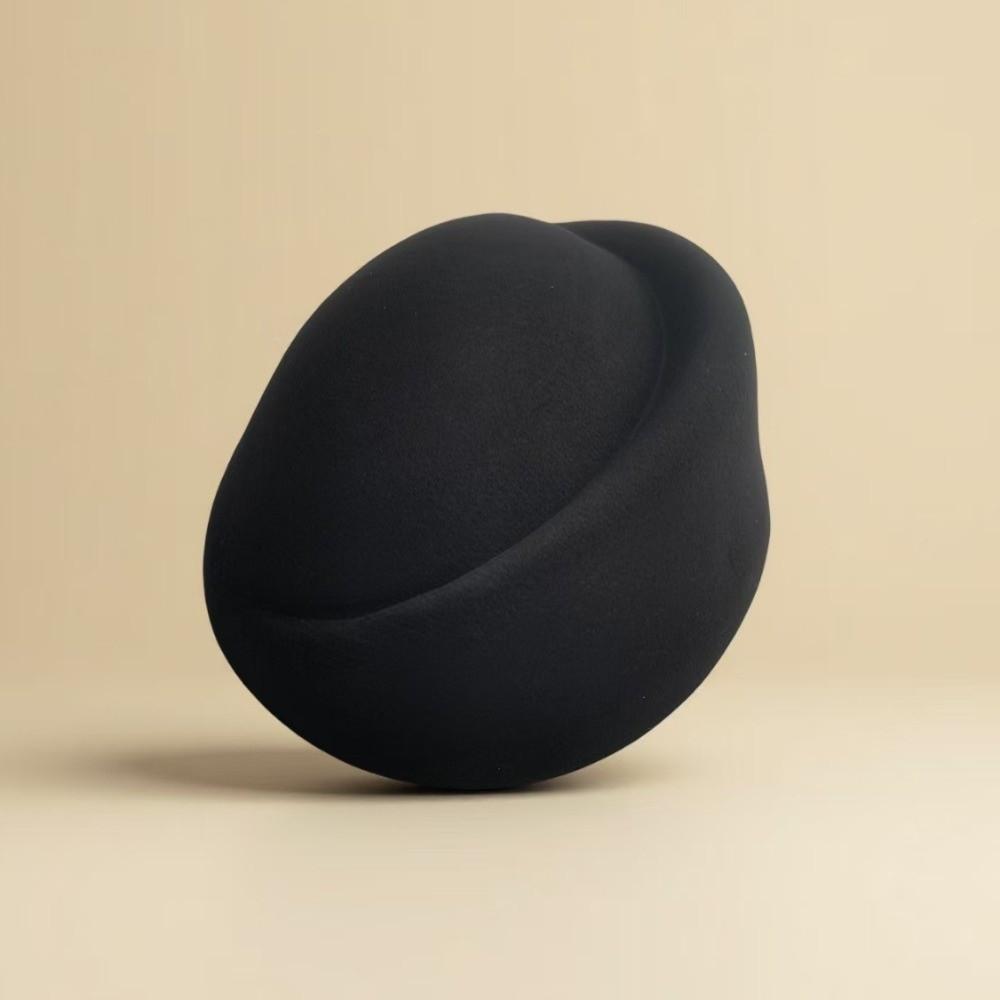 Elegant Style Pillbox Hat Versatile Design Airline Stewardess Caps Felt Fabric Beret Live Show