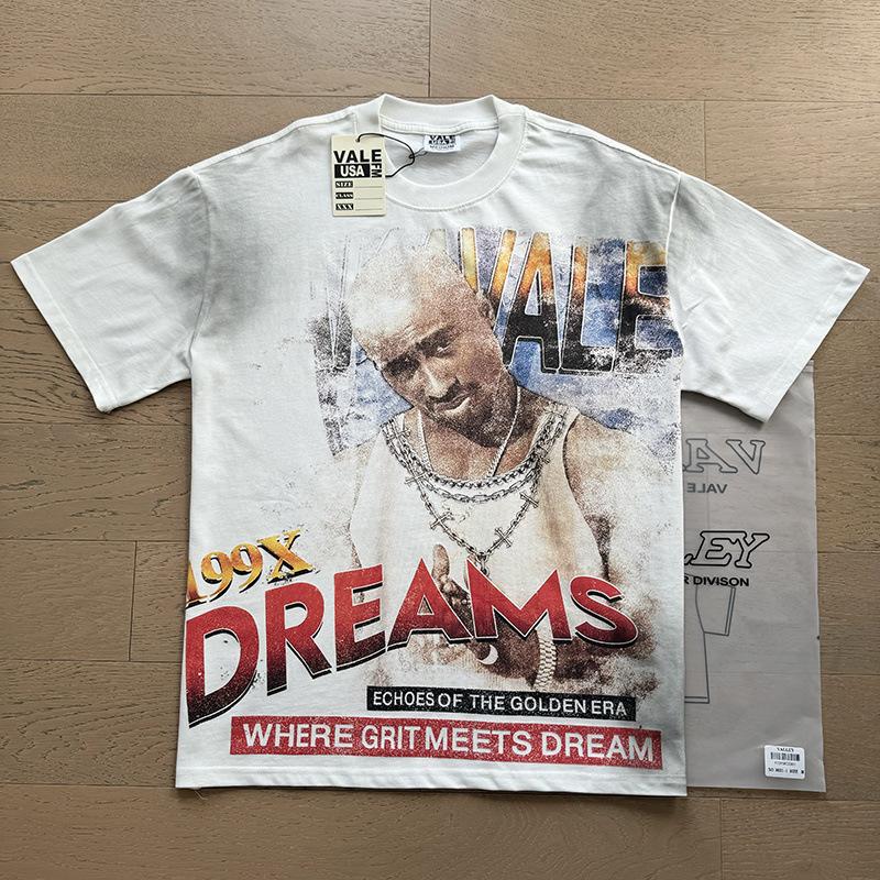 26 Cross-border foreign trade VALL Meichao high street retro washing water old direct injection hot diamond short sleeve pullover men's and women's 