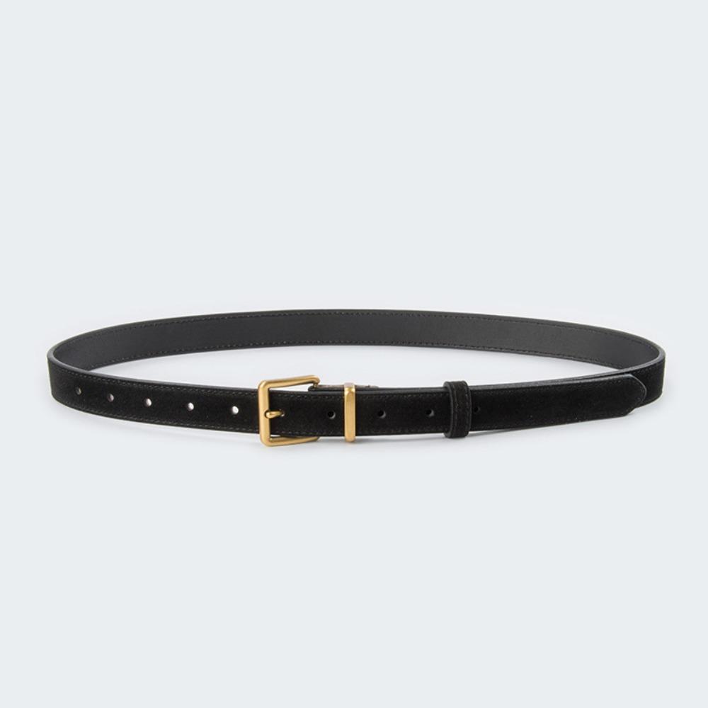 Luxury Design Suede Leather Belt Trendy Pin Buckle Waistband Retro Business Waist Strap  Gifts