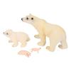 4 Pcs Polar Bear Growth Cycle Statue Cognitive Development Detailed PVC Wild Life Animal Figurine