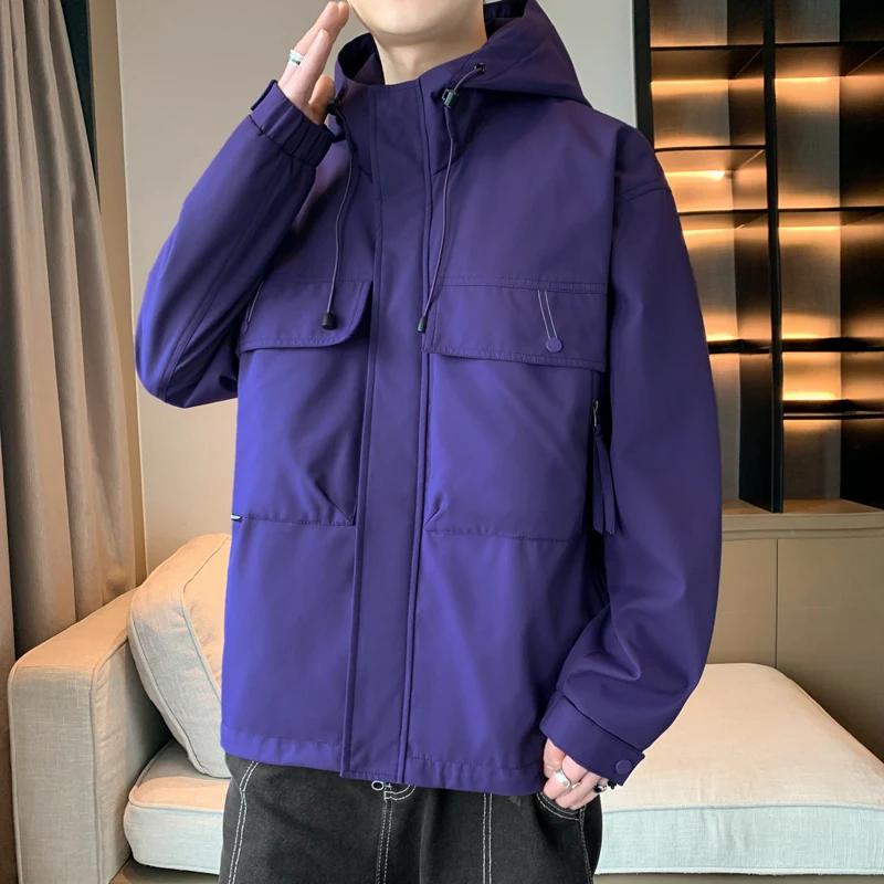 2026 Spring Autumn Men Hooded Jackets Men Casual Coats Man High Street Multi-Pocket Jacket Unisex Outerwear