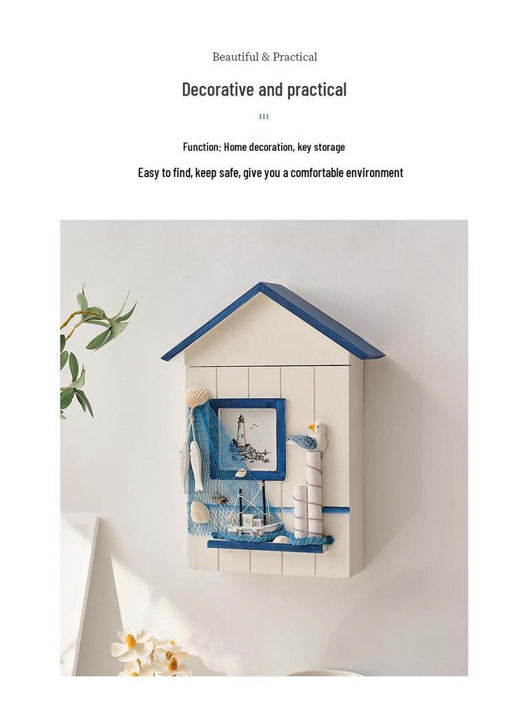 Coastal Seabird Lighthouse Wall-Mounted Key Cabinet