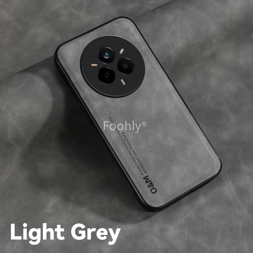 Custodia Magnetica Antiurto per Realme 14 Pro 5G 14 Pro+ Plus Cover Protettiva Guscio Posteriore in Pelle Nabuk Coque Capa Fundas