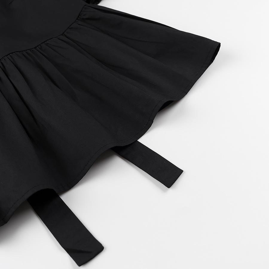 2025 Women's Fashion: European & American Style Square Neck Tie-Up Shirt with a Trendy, Niche Design