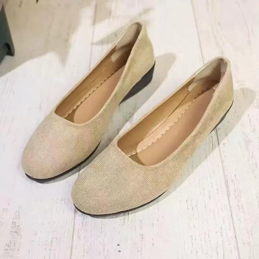 Fashion Classic Black Women Wedge Single Shoes Lightweight Slip On Office Work Shoes Woman Comfortable Soft Sole Casual Footwear Female