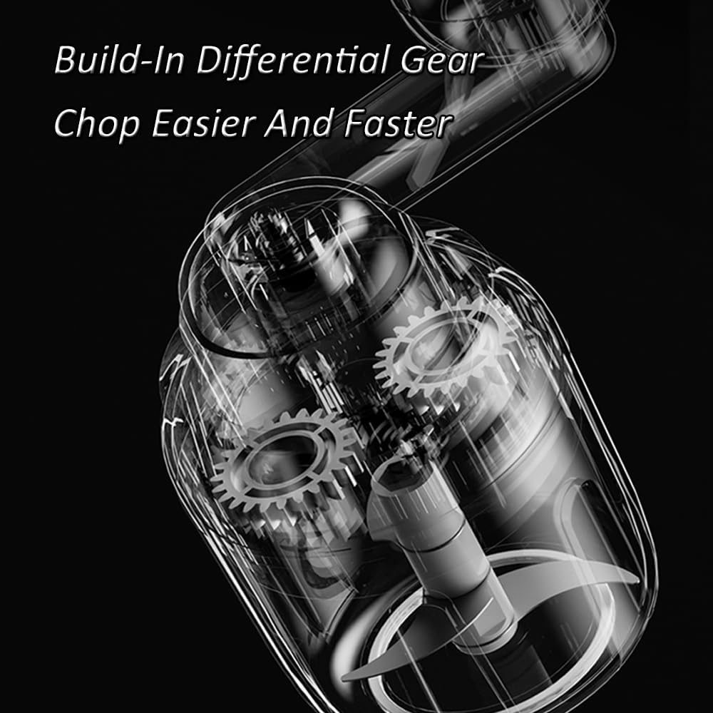 Manual Garlic Chopper, Mini Portable Veggie Cutter, 250ML Nut Grinder, Onion Mincer, Suitable for Ginger, Chili, Fruit, Meat, Potato Etc