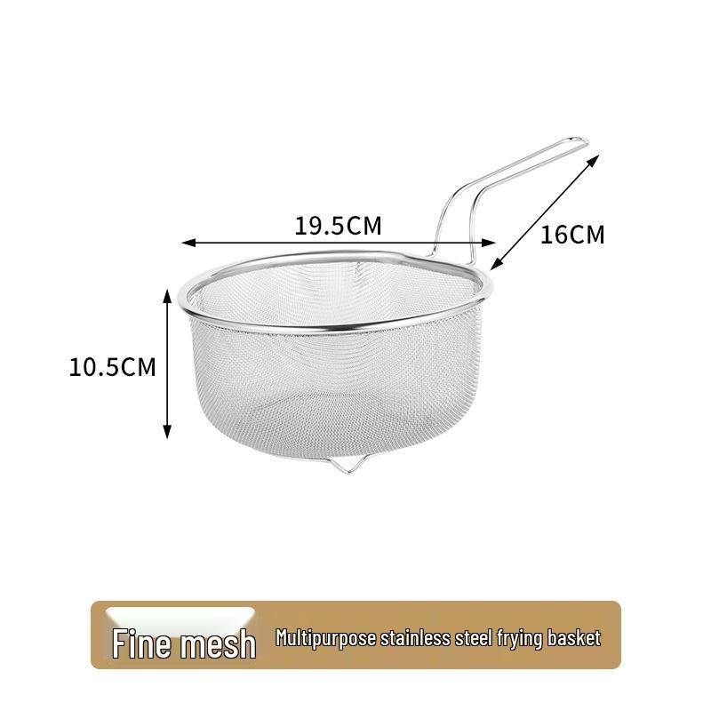 304 Stainless Steel Skimmer Fine Mesh Fryer Basket Oil Strainer Noodle Colander