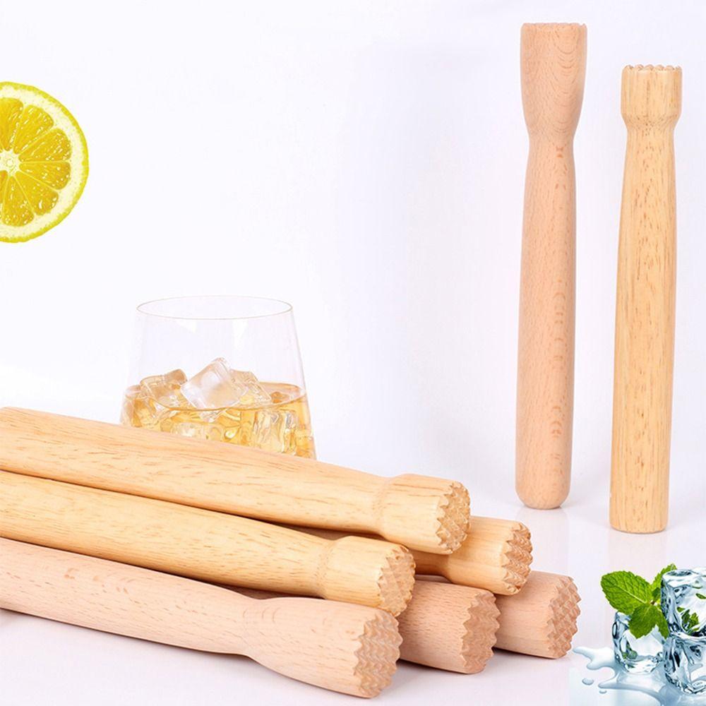 Food Safe Fruit Tea Pounding Stick Heavy Duty Wooden Fruit Tea Muddler Ice Crusher Bartender Tool