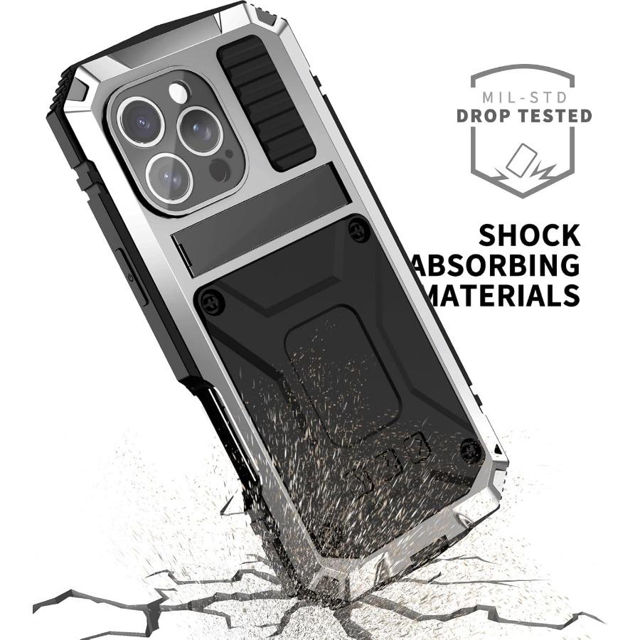 Outdoor-Abenteuer Metallhülle für iPhone 16 Pro Max 16e 16 Plus Robustes Aluminium Stoßfest mit Ständer Displayschutz