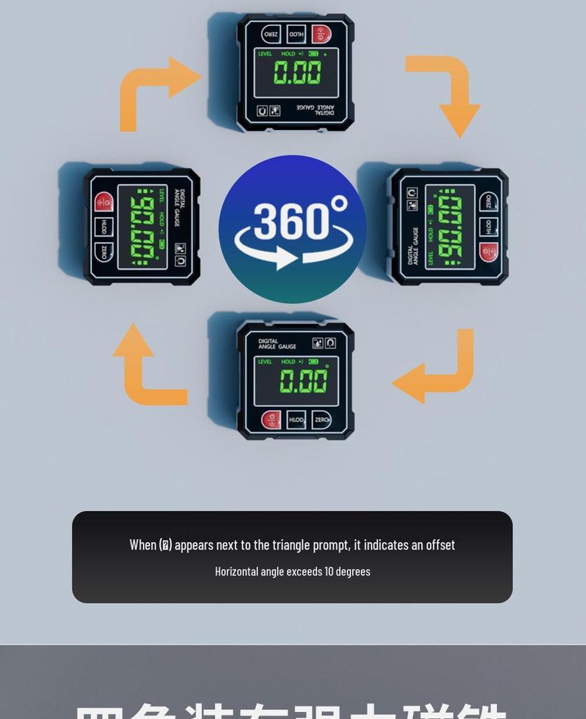 New Dual-Laser Digital Inclinometer with Strong Magnetic Base for Accurate Angle Measurements