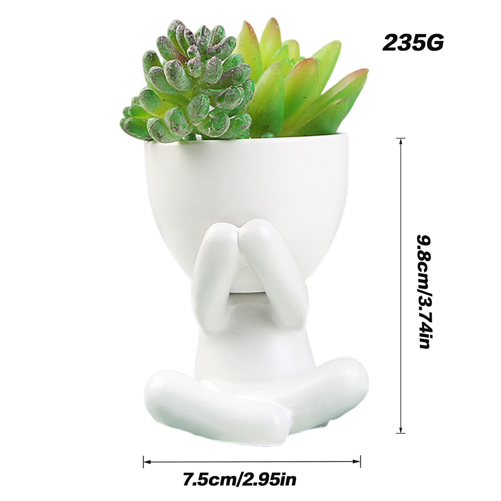 

Керамический цветочный горшок для суккулентов, яркий маленький горшок в виде куклы, украшение для дома, офиса, рабочего стола, креативный горшок, праздничный подарок